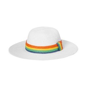 August Hats Rainbow Multi Color Stripe Band Floppy Hat